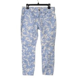 J Crew Skinny Low Rise Floral Stretch Cotton Jeans Pants Womens 28
